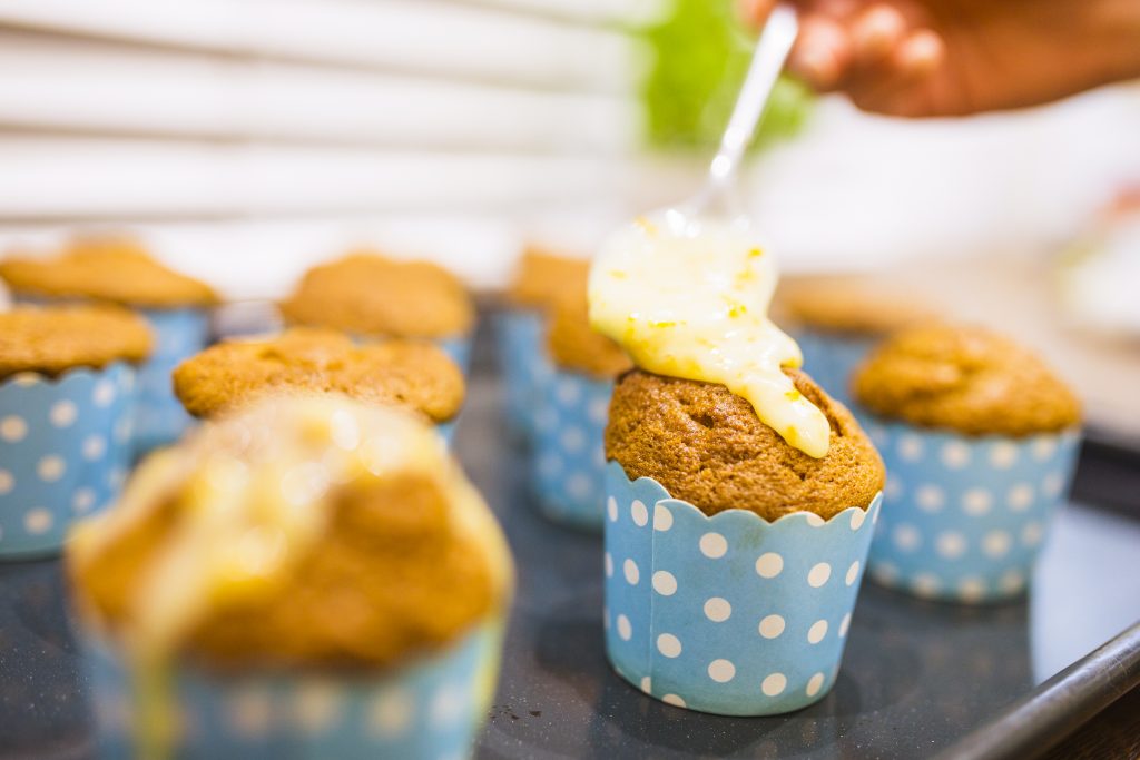 Banana Chocolate Chip Muffins with Sour Cream